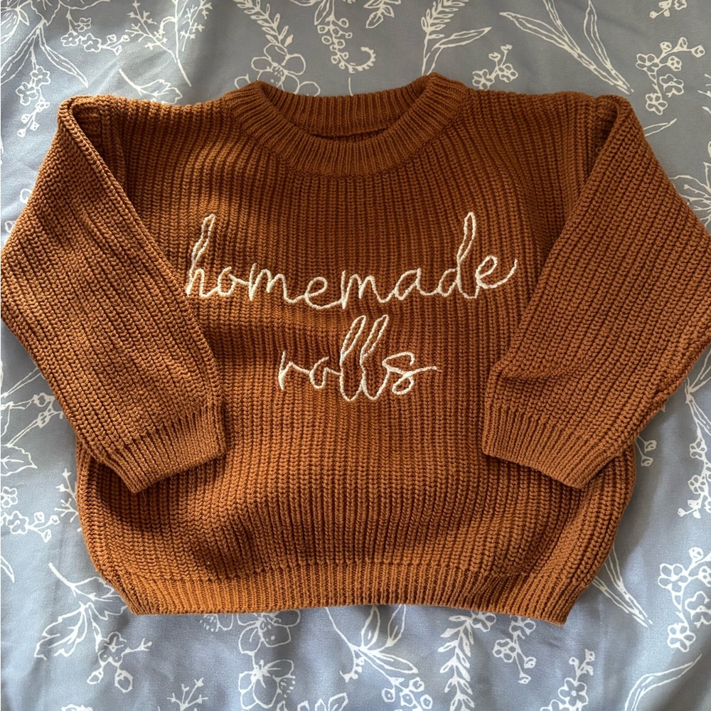 “Homemade Rolls" Baby Sweater